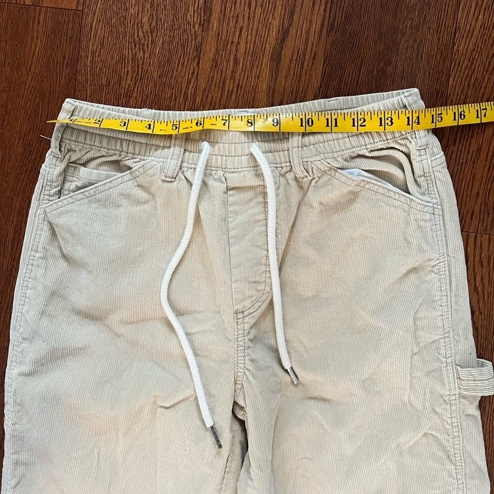 BDG Tan Corduroy Pull On Pants Drawstring Carpenter Pockets Size Small S